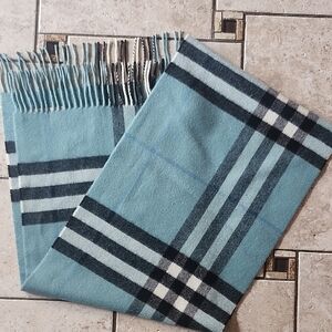 Burberry Check Dusty Mint Cashmere Scarf